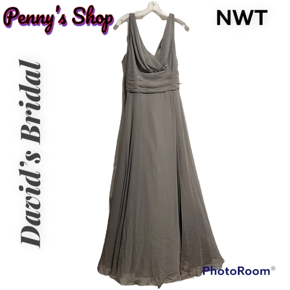 NWT Size 8 mercury colored David’s Bridal dress